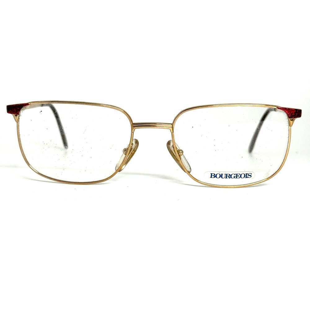 Bourgeois Lizon Gold Red Eyeglasses Frames 56-20-140 France Vintage H5597